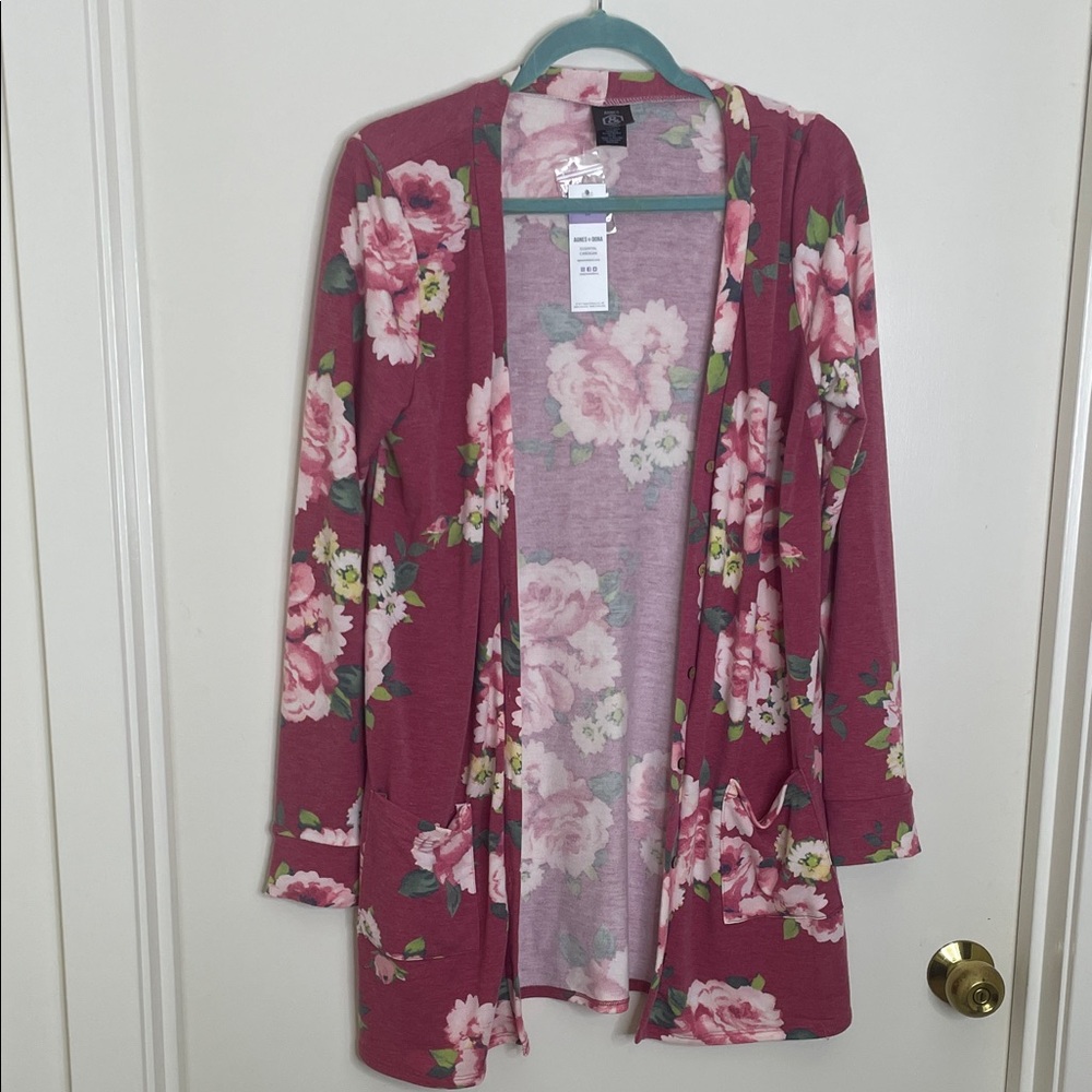 Agnes & Dora Pink Floral Cardigan